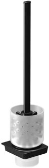 Sapho Toiletborstelhouder Sapho Zen Black Hangend 8.3x41.1 cm Zwart / Melkglas