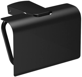 Sapho Toiletrolhouder Sapho Zen Black 13.6x9.9 cm met Klep Zwart Sapho
