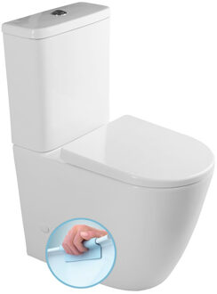 Sapho Turku duoblok toilet randloos wit met zitting