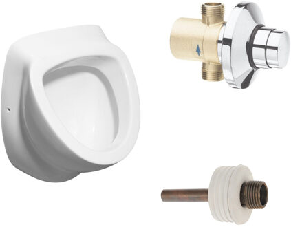 Sapho Urinoir Set Sapho Isvea Met Drukplaat En Afvoer Wit