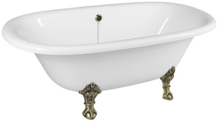 Sapho Vrijstaand Bad Sapho Regata 175x85x61 cm Wit met Leeuwenpoten Brons