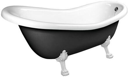 Sapho Vrijstaand Bad Sapho Retro 158x73x72 cm Wit / Zwart met Leeuwenpoten Wit/Zwart