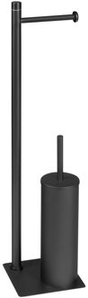 Sapho Vrijstaand Closetrol- en Borstelhouder Sapho Trilly Mat Zwart