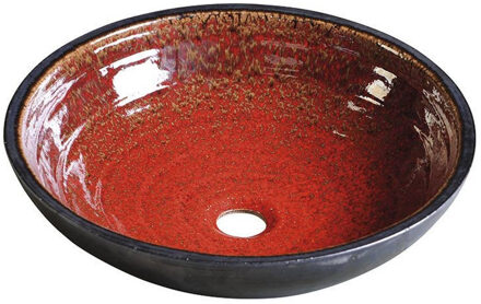 Sapho Waskom Sapho Attila Rond 42.5x14 cm Keramiek Rood Sapho