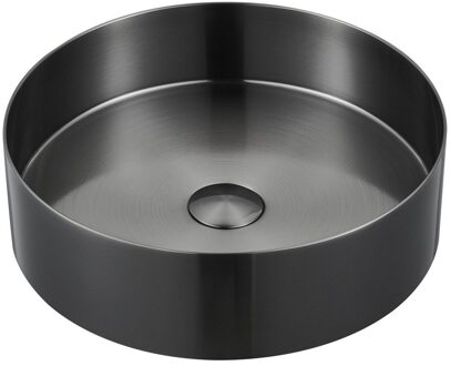 Sapho Waskom Sapho Aurum Rond 38 x 11 cm RVS Antraciet Sapho