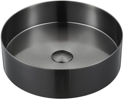 Sapho Waskom Sapho Aurum Rond 38 x 11 cm RVS Antraciet