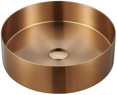 Sapho Waskom Sapho Aurum Rond 38 x 11 cm RVS Mat Koper Sapho