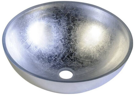 Sapho Waskom Sapho Murano Argento Rond 40x14 cm Glas Metallic Zilver