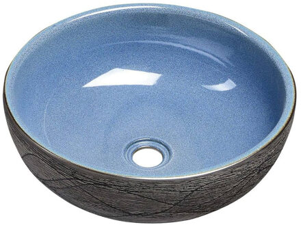 Sapho Waskom Sapho Priori Rond 41x15 cm Keramiek Decor Blauw / Grijs