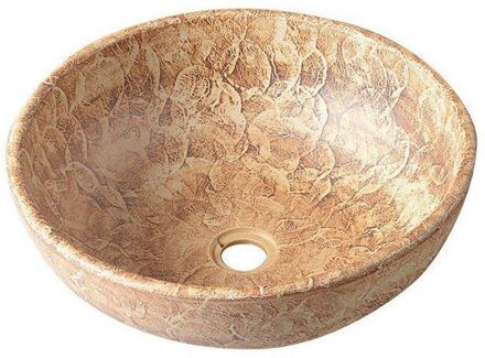 Sapho Waskom Sapho Priori Rond 42x15 cm Keramiek Patroon Bruin Sapho