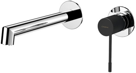 Sapho Wastafel Mengkraan 2-gats Hangend Hoog Sapho Solaris Chroom/Mat Zwart