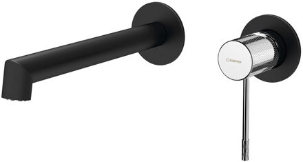 Sapho Wastafel Mengkraan 2-gats Hangend Hoog Sapho Solaris Mat Zwart/Chroom