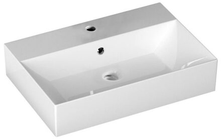 Sapho Wastafel Opbouw Sapho Aqualine Rechthoekig 60x42x13.3 cm Keramiek Wit