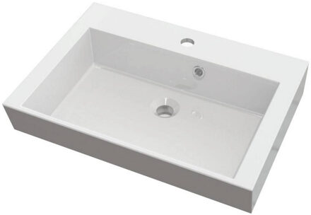 Sapho Wastafel Sapho Orinoko Rechthoekig 60x15x45 cm Cast Marble Wit