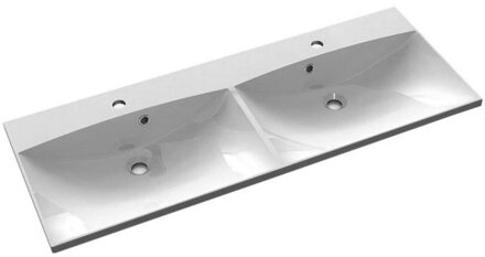 Sapho Wastafelblad Sapho Maria Dubbel Rechthoek 120x46 cm Marmer Wit Sapho