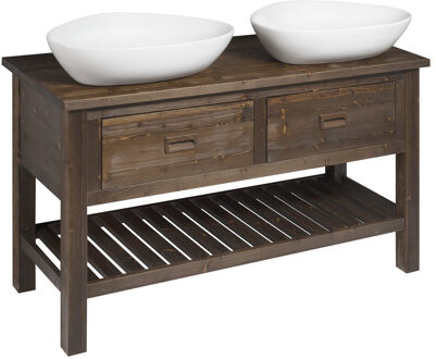 Sapho Wastafelkast Sapho Brand 130x73x50 cm Gebeitst Sparrenhout Bruin