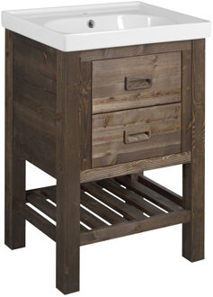 Sapho Wastafelkast Sapho Brand 56x83x43 cm Gebeitst Sparrenhout Bruin
