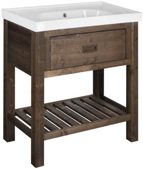 Sapho Wastafelkast Sapho Brand 76x83x43 cm Gebeitst Sparrenhout Bruin