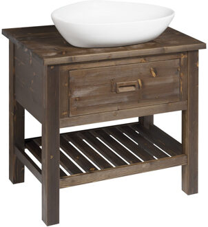 Sapho Wastafelkast Sapho Brand 80x73x50 cm Gebeitst Sparrenhout Bruin