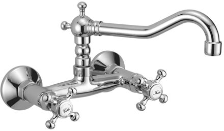 Sapho Wastafelkraan Muurbevestiging Mengkraan Hoog Sapho Antea Chroom