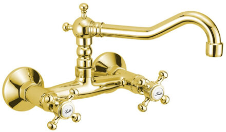 Sapho Wastafelkraan Muurbevestiging Mengkraan Hoog Sapho Antea Goud