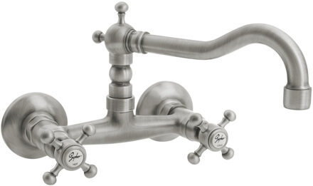 Sapho Wastafelkraan Muurbevestiging Mengkraan Hoog Sapho Antea Zilver