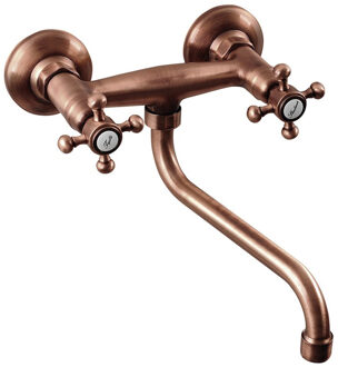 Sapho Wastafelkraan Muurbevestiging Mengkraan Sapho Antea Kopper Zilver