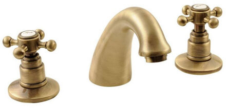 Sapho Wastafelmengkraan 3-gats Sapho Antea 2-knop Uitloop Gebogen 8.5 cm Brons (incl. waste)