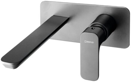 Sapho Wastafelmengkraan Inbouw Sapho Spy 1-hendel Uitloop Recht 19 cm Mat Zwart