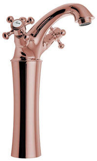 Sapho Wastafelmengkraan Sapho Antea 2-knop Gebogen Hoog 24.5 cm Rose Goud (incl. pop-up waste) rose gold