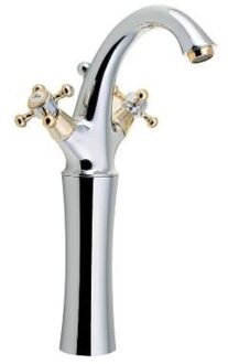 Sapho Wastafelmengkraan Sapho Antea 2-knop Gebogen Hoog 30 cm Chroom / Goud (incl. pop-up waste)