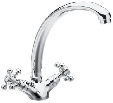 Sapho Wastafelmengkraan Sapho Antea 2-knop Gebogen Uitloop 20 cm Chroom Sapho