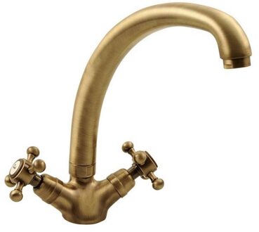 Sapho Wastafelmengkraan Sapho Antea 2-knop Gebogen Uitloop 26.5 cm Brons Sapho