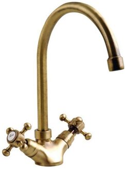 Sapho Wastafelmengkraan Sapho Antea 2-knop Gebogen Uitloop 27.5 cm Brons