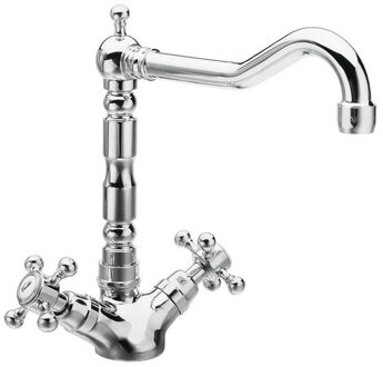 Sapho Wastafelmengkraan Sapho Antea 2-knop Uitloop Recht 24 cm Chroom Sapho