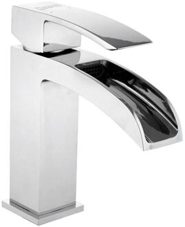 Sapho Wastafelmengkraan Sapho Ginko 1-hendel Waterval Uitloop Gebogen 15.5 cm Chroom