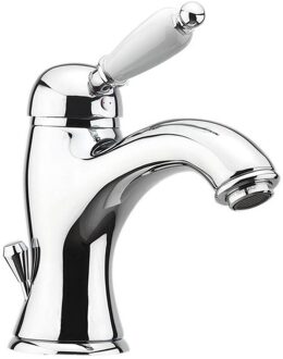 Sapho Wastafelmengkraan Sapho Kirk� Wit Retro 1-hendel Gebogen 18.2 cm Chroom Sapho