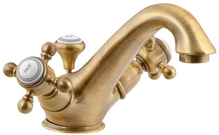 Sapho Wastafelmengkraan Sapho Sassari 2-knop Gebogen 12.7 cm Brons (incl. pop-up waste)