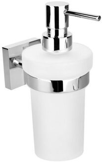 Sapho Zeepdispenser Sapho X-Square Hangend 230 ML Chroom / Melkglas Sapho