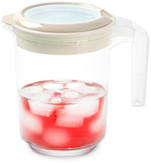 Sapkan / Schenkkan karaf met deksel - 1500 ml - beige - kunststof - met mix en navul dop