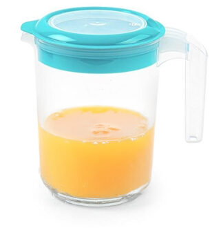 Sapkan / Schenkkan karaf met deksel - 1500 ml - blauw - kunststof - met mix en navul dop