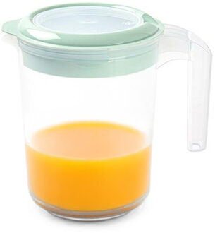 Sapkan / Schenkkan karaf met deksel - 1500 ml - groen - kunststof - met mix en navul dop Mintgroen