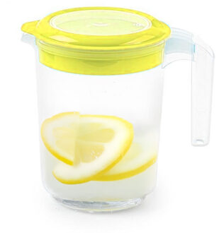 Sapkan / Schenkkan karaf met deksel - 1500 ml - groen - kunststof - met mix en navul dop