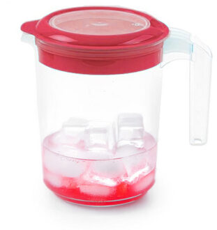 Sapkan / Schenkkan karaf met deksel - 1500 ml - roze - kunststof - met mix en navul dop