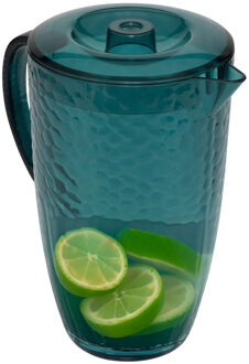 Sapkan/schenkkan karaf met deksel - 2 liter/2000 ml - blauw