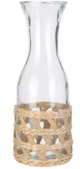 Sapkan/schenkkan water karaf - transparant - 1000 ml - glas - 10 x 27 cm