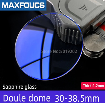 Sapphire glass lens antireaction Blue AR-coating Double dome 1.2mm thick 30mm ~ 38.5mm dia watch glass replacement parts