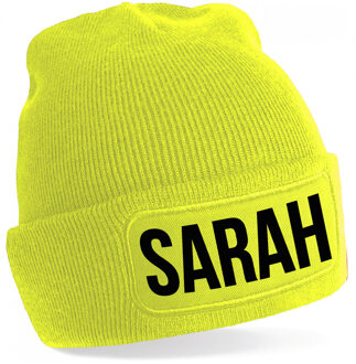Sarah muts unisex one size - Geel One size