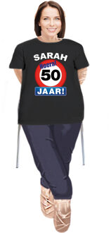 Sarah pop compleet met stopbord 50 jaar t-shirt - Feestdecoratievoorwerp