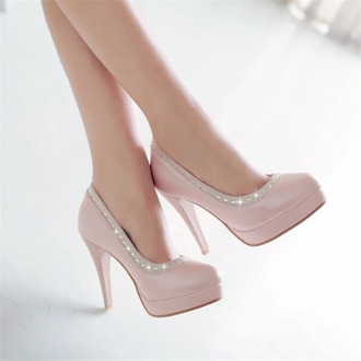 SARAIRIS Ins 2019 sexy Big Size 43 High Heels wedding women's Shoes Woman Platform slip on crystale date party Pumps shoes